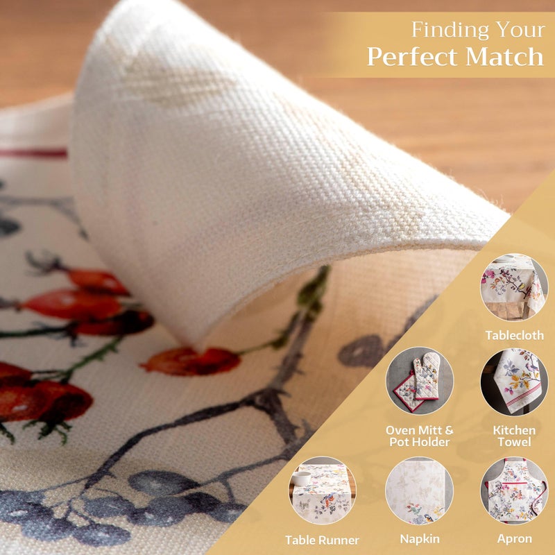 Maison d' Hermine Placemats Set of 4 100% Cotton Washable Cloth Place Mats, Reusable Table Mats for Thanksgiving Christmas Decorations Kitchen Dining Party Wedding (Equinoxe - Beige, 13" x 19") - Image 5